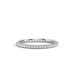 Di alta qualità 14k oro bianco Lab-Grown diamante anello di fidanzamento da uomo vera fascia di diamanti per il matrimonio disponibile alla rinfusa