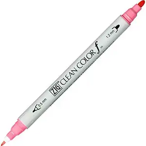 [KURETAKE] Kuretake Zig双尖记号笔清洁颜色F，浅胭脂红 (TCS-6000T-021) (5 pcs) 钢笔墨笔笔漫画pe