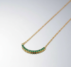 Handmade <b>Green</b> Hydro Round Necklace with CZ in 18K Gold Plated 925 Sterling Silver 10 GM 5 MM Party Wear Gift for Her - Product Image 1