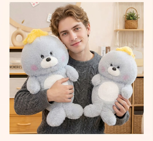 Aika - Peluche <span class=keywords><strong>de</strong></span> León Marino Súper Suave con Relleno <span class=keywords><strong>de</strong></span> Algodón PP, Corona Amarilla, Decoración Kawaii para Cuarto Infantil - Product Image 2