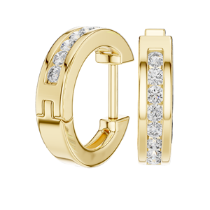 0.144 CT Lab-Grown VVS-VS EF Diamond Hoop <b>Earrings</b> 18KT, 14KT, 10KT Gold & 925 Silver <b>Moissanite</b>, Rose, Yellow, White Gold - Product Image 5