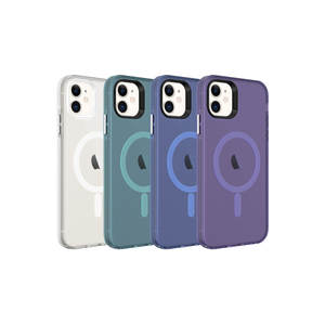 Netzy SAFA pour MagSafe Compatible Coque de protection rigide transparente givrée C-Pro pour iPhone 11 13 Pro Max XR 14 Plus-Orange - Product Image 3