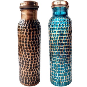 Botella de cobre puro hecha a mano de ágata impresa para una vida saludable - Product Image 6