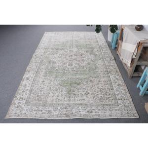 Alfombra Turca Vintage Grande de 5.3x8.5 pies (161x259 cm), Alfombra Abstracta Verde - Product Image 1