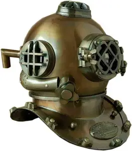 古董美国海军潜水马克V海军水肺潜水员头盔18英寸家居装饰