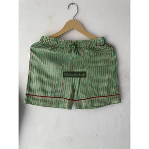 Wholesale Unisex Breathable <b>Summer</b> <b>Pyjama</b> Set Green Stripe Cotton Knitted Shirt 3-Piece Trouser Romantic Luxury Sleepwear Autumn - Product Image 4