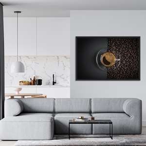 Toile imprimée : Art mural moderne pour café, pour une décoration intérieure élégante, TOILE ENCADRÉE NOIRE - Product Image 1