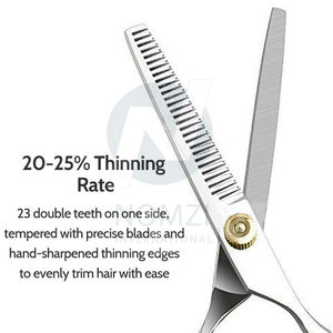 Tijeras de adelgazamiento de peluquería de acero inoxidable de 6 pulgadas con logotipo personalizado de alta calidad con punta afilada para uso en belleza - Product Image 4