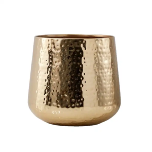 Maceta Decorativa Hecha a Mano con Diseño Martillado Antiguo, Maceta de Metal con Acabado Plateado de la Mejor Calidad - Product Image 2