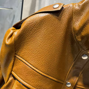 Veste en cuir d'agneau véritable de haute qualité, respirante, OEM, manches longues, hiver, cuir souple - Product Image 4