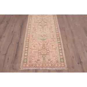 Alfombra de 2.6x9.1 pies, Alfombra Vintage, Alfombra Oriental Turca de Lana Rosa - Product Image 2