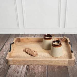Plateau en bois de style antique pour fruits, plats froids, desserts sucrés, collations, plateau de service pour le thé, support à gâteau, vaisselle de restaurant - Product Image 4