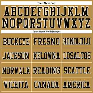 Lo último en gorros deportivos cómodos y ajustables con fuentes de varios estilos dorados y viejos personalizados con nombre de equipo y logotipo para hombre y mujer - Product Image 4