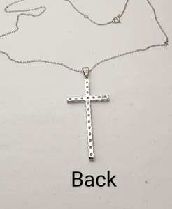 Colgante de Cruz de Jesús de Plata de Ley 925 Sólida de Alta Calidad, Hecho a Mano, 22x13mm, con Circonita Cúbica, Joyería de Fiesta para Mujer, Bañado en Rodio - Product Image 5