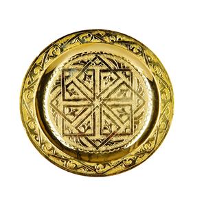 ถาดโลหะกลมสำหรับตกแต่งโต๊ะทำจากทองเหลืองมีรูพรุนดีไซน์คลาสสิกถาดเสิร์ฟแบบกลมทำด้วยมือ - Product Image 6