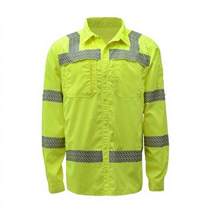 Hot Sale Hi Vis 100% Cotton Working Shirt With Reflective Workwear High Visibility Safety Hi Vis Long Sleeve Working Shirt - Product Image 1