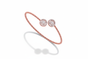 Brazalete Abierto de Lujo Chapado en Rodio con Diamantes Naturales de 14K y Detalles de Racimo de Diamantes |   Diamante de corte brillante de 0.64 quilates - Product Image 3