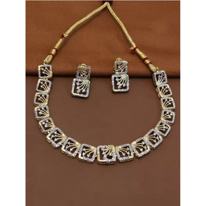 Boucles d'oreilles de mariée carrées en zircon, finition argent et or - Product Image 1