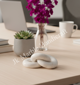 Best Price Wholesale High Quality Pure White Marble Chain Stone <b>Crafts</b> for Home Decor for <b>Desk</b> Decor Room Decor Beautiful Piece - Product Image 3