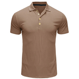 Polo en coton décontracté à manches courtes et coupe ajustée pour homme Motif solide Prix - Product Image 1