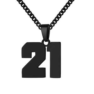 0-99 Lettre Arabe Bijoux Femmes Étanche Sport Collier Argent Nom Arabe Nombre Pendentif Collier Pour Hommes - Product Image 2