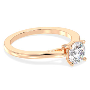 Anillo de Compromiso REYES Hecho a Medida en Oro Rosa de 14K/18K con Diamante Cultivado en Laboratorio de 1 Quilate, Corte Brillante Redondo, Joyería Fina para Mujer - Product Image 3