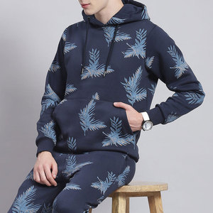 Ensemble de survêtement décontracté à capuche en deux pièces de haute qualité, sweat-shirt uni, 100% coton molletonné, taille régulière, unisexe, personnalisable - Product Image 5