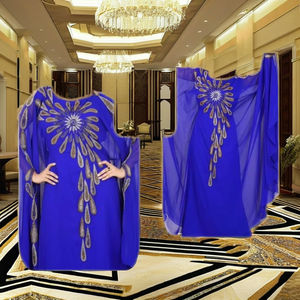 Caftán Marroquí de Lujo 2022, Elegante y Bellamente Coloreado, Hecho a Mano, Vestido Musulmán Tradicional para Adultos con Cuentas de Piedra, Transpirable - Product Image 1