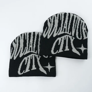 หมวกไหมพรมอะคริลิคสำหรับผู้หญิงหมวกบีนนี่ถักใช้ได้ทั้งชายและหญิงอบอุ่นในฤดูหนาว - Product Image 1