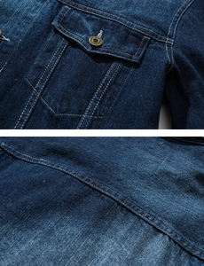 Veste en jean pour homme de haute qualité en gros à prix avantageux 2025, streetwear de luxe, logo personnalisé sur le devant, imperméable et respirant - Product Image 6