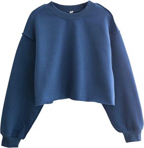 Sweat-shirt court pour femmes à manches longues Pullover Fleece Crop Tops Wholesale Multi Color Sweatshirt By Star Figure Enterprises - Product Image 2