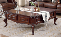Table basse américaine en bois massif avec tiroirs de rangement, style vintage, rectangulaire, pour salon, meubles de maison GSD20-GSD24