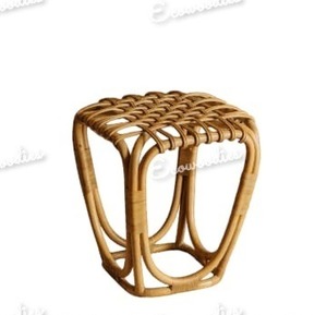 Taburete de mimbre de caña Vintage antiguo hecho a mano muebles de consola con incrustaciones de hueso otomano para sala de estar para apartamento - Product Image 4