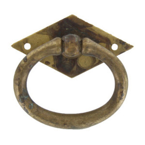 MANIGLIA ANTICATA ART.12321 MM.49X45 OTTONE ANTICO - Product Image 1