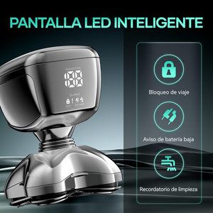 Afeitadora de Cabeza Impermeable IPX7 para Hombre con Cabezales Rotatorios, Recortadora de Vello Nasal Húmedo/Seco, Carga Tipo C para Afeitado Facial y Uso en RV - Product Image 2