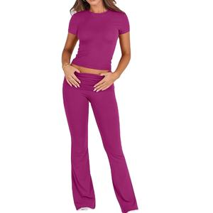 Trajes elásticos de mujer de calidad superior personalizados multicolor y diferentes tamaños traje elástico de patrón sólido más vendido - Product Image 1