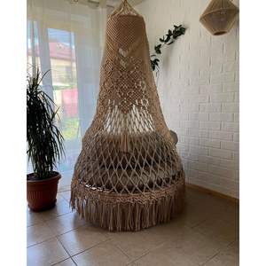 Silla Colgante de Macramé Bohemia Hecha a Mano, Hamaca Colgante para Exteriores y Patio, Silla Colgante Resistente para Comodidad y Estilo - Product Image 2