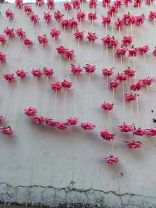 Decoración india, cuerdas de flores artificiales, guirnalda de flores Toran, rosa, flor artificial, cadena de decoración de boda india - Product Image 6