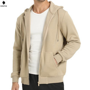 เสื้อฮู้ดแบบสวมหัวของผู้ชายผ้าเทอร์รี่ผ้าฝ้าย100% โพลีเอสเตอร์น้ำหนักเบาลำลองสีพื้นออกแบบได้ตามต้องการ - Product Image 3