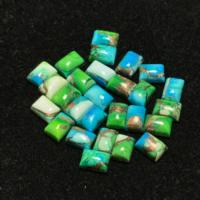 Pierre précieuse naturelle de qualité supérieure AAA+ en turquoise Kingman cuivrée de paon, taille carrée personnalisée, verte, en vrac, pour bijoux DIY