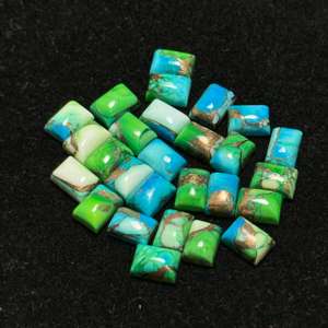 AAA + พลอยอัญมณีสีเขียวขุ่นทองแดงสีเขียวขุ่นคิงแมนทรงสี่เหลี่ยมขนาดตามสั่ง - Product Image 4