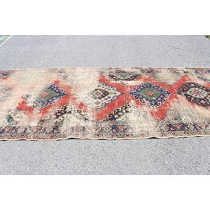Tapis de 4,7 x 12,6 pieds, tapis vintage, tapis turc en laine rouge à motifs floraux - Product Image 3