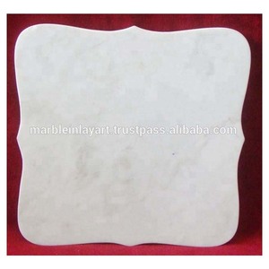 Tabla de cortar de mármol blanco de forma cuadrada - Product Image 1