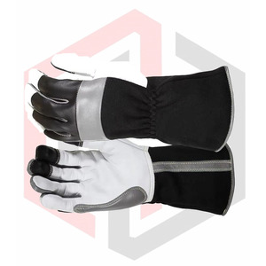 ถุงมือเชื่อมหนังแพะสีขาวถุงมือทำงานป้องกันแบบกำหนดเอง - Product Image 3