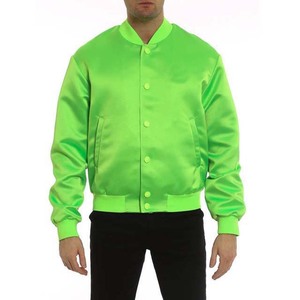 Veste bomber en toile pour homme, coupe classique, col montant, respirante, légère, boutonnée, style universitaire, baseball - Product Image 1