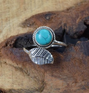 Bague style bohème en argent faite à la main bijoux en argent sterling 925 Turquoise pierres précieuses bague tendance bijoux pour femmes cadeau pour elle - Product Image 4