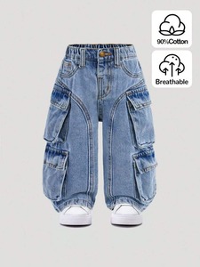 Vente en gros de nouveaux jeans en denim stretch pour femmes, pantalons stretch à boutons, pantalons taille haute, jeans décontractés pour garçons - Product Image 3