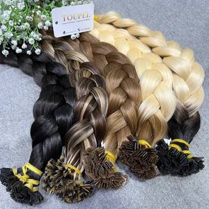 Tip Hair Extension Cabello humano Super Double Drawn Straight Stick en negro para mujeres Variedad de colores # 1B-> #60,#613 - Product Image 1