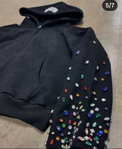 เสื้อมีฮู้ดและกางเกงวอร์มแนววินเทจสำหรับผู้ชายชุดวอร์มสองชิ้นพิมพ์ลายหน้าจอ - Product Image 5