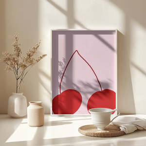 Diseño Minimalista de Papel con Motivo de Naturaleza Muerta, Dueto de Cerezas de Athene Fritsch - Product Image 5